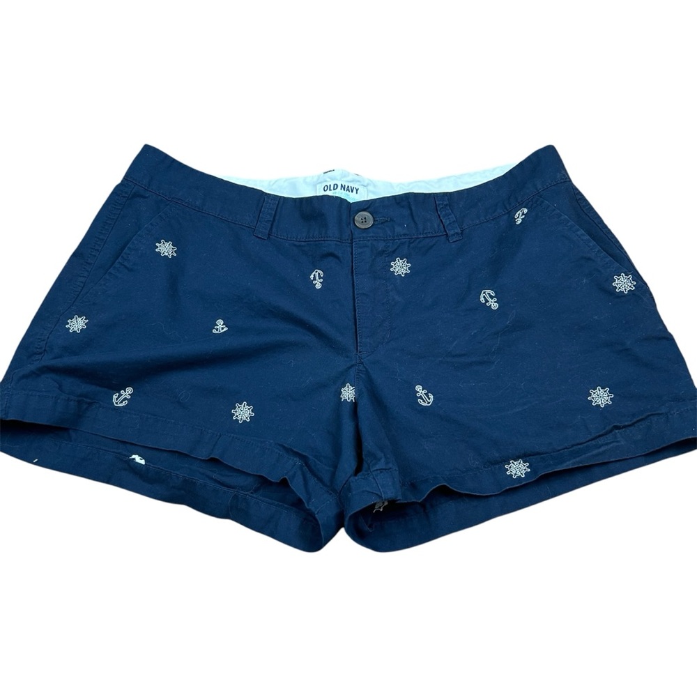 Old Navy Nautical Chino Shorts Anchors Ship Wheel 3.5” Inseam - Size 12